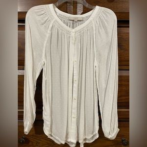 NWOT - Loft white pindot Tunic top size XS